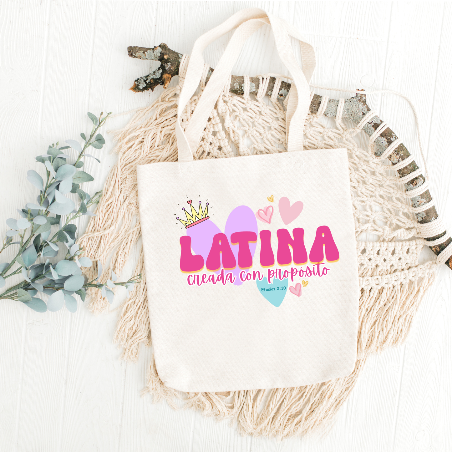 “Latina Creada con Propósito” Tote Bag