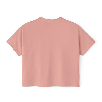 Boxy Tee — "Criando con fe, no con miedo" Floral Spanish Faith Tee
